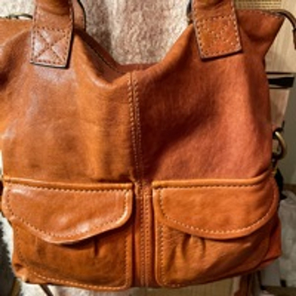 Women's Fossil Brown Leather Shoulder Bag Medium Excel Cond - Picture 7 of 10